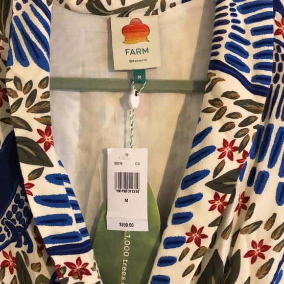 Sold Farm Rio NWT Blue Macaw Flight Dress Size M - Picture 4 of 8